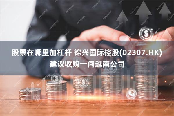 股票在哪里加杠杆 锦兴国际控股(02307.HK)建议收购一间越南公司