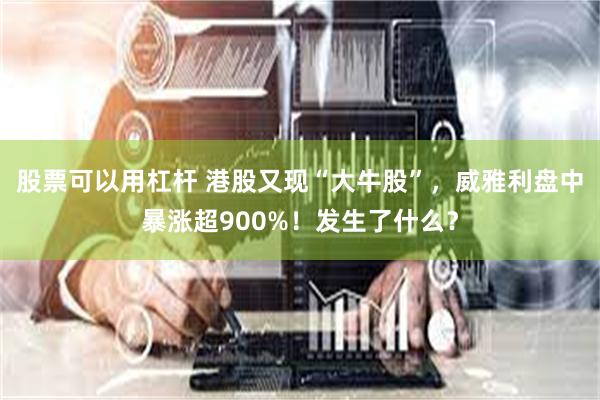 股票可以用杠杆 港股又现“大牛股”，威雅利盘中暴涨超900%！发生了什么？
